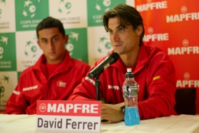 David Ferrer y Nicols Almagro en rueda de prensa, © RFET