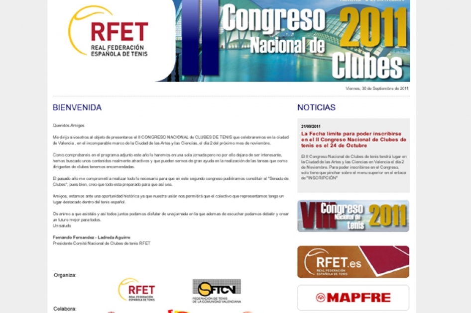 El Congreso Nacional de Clubes tambin abre su propia pgina web en internet