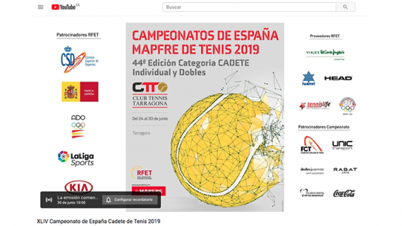 Finales del XLIV Campeonato de Espaa Cadete de Tenis 2019 desde el CT Tarragona