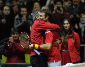 Juan Carlos Ferrero y lex Corretja, © RFET