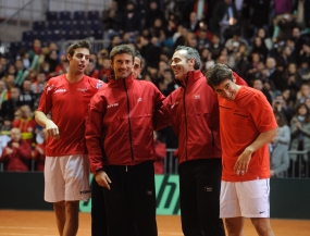 Celebracin del triunfo espaol, © RFET