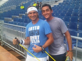 David Ferrer con Nicols Almagro, © RFET