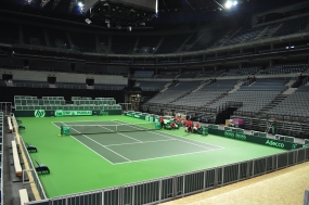 Primer entrenamiento del Equipo Espaol de Copa Davis en Praga, © RFET
