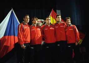 Sorteo de la final de Copa Davis en Praga. Equipo espaol, © RFET