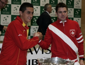 Nicolás Almagrao y Stanislas Wawrinka, © RFET
