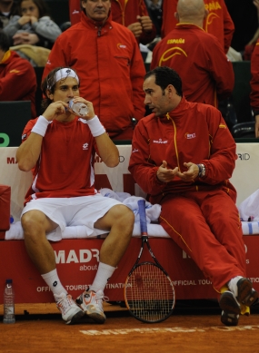 David Ferrer y Albert Costa, © RFET