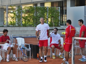 Primeros entrenamientos de la Seleccin Espaola Mapfre en la Caja Mgica, © RFET