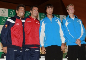 Marc Lpez, Tommy Robredo, Denys Molchanov y Vladislav Manafov , © RFET