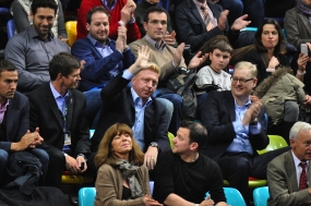Boris Becker en la grada del Fraport Arena, © RFET