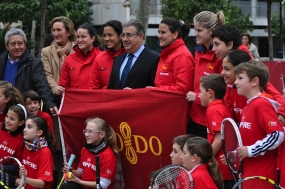Clnic de la Seleccin Espaola Mapfre con jvenes tenistas, © RFET