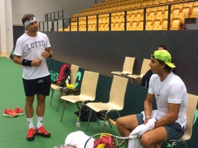 David Ferrer y Rafael Nadal, © RFET