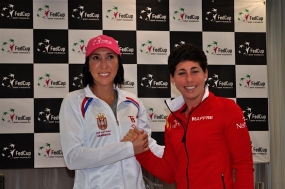 Carla Surez y Jelena Jankovic, © RFET