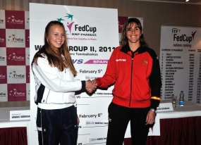 M Jos Martnez y Annett Kontaveit, © RFET