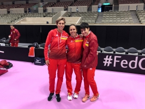 M Jos Martnez, Anabel Medina y Aliona Bolsova, © RFET