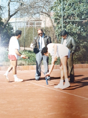 Jugando Copa Federacin Com. Valenciana por equipos - CT Castelln 1987, © Antonio Martnez Ruiz