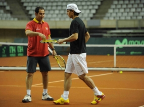 Rafael Nadal junto a Albert Costa, © RFET