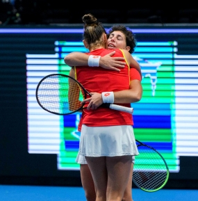 Sara Sorribes y Carla Surez, © lvaro Daz / RFET