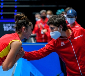 Sara Sorribes y Carla Surez, © lvaro Daz / RFET