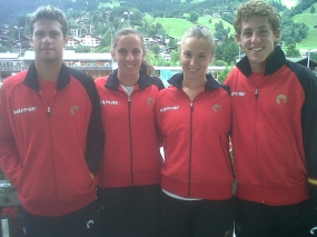 Sub'18 Klosters (Suiza) - Ricardo Ojeda, Silvia Garca, Pilar Domnguez y Roberto Carballs, © RFET