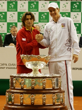 David Ferrer y Tomas Berdych, © RFET