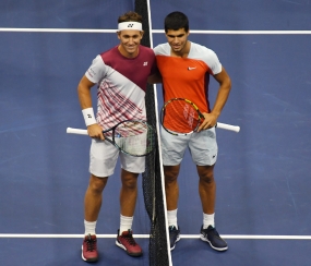 Casper Ruud y Carlos Alcaraz, © Miguel A. Zubiarrain / RFET