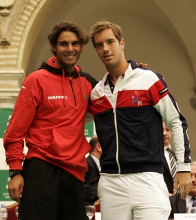 Rafael Nadal y Richard Gasquet, © RFET