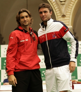 David Ferrer y Gilles Simon, © RFET