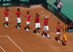 La Seleccin Espaola Mapfre durante la ceremonia de presentacin de los equipos, © RFET