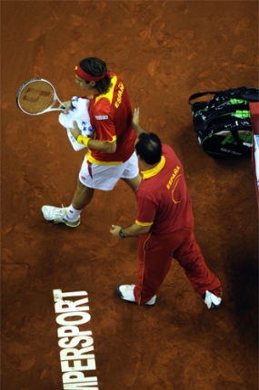 Rafael Nadal y Albert Costa (Nadal vs. Berdych), © RFET