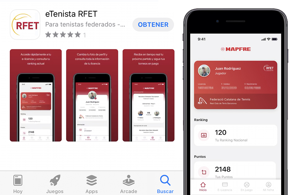 La RFET lanza la aplicación E-Tenista que permite llevar la licencia en el móvil La RFET lanza la aplicación E-Tenista que permite llevar la licencia en el móvil