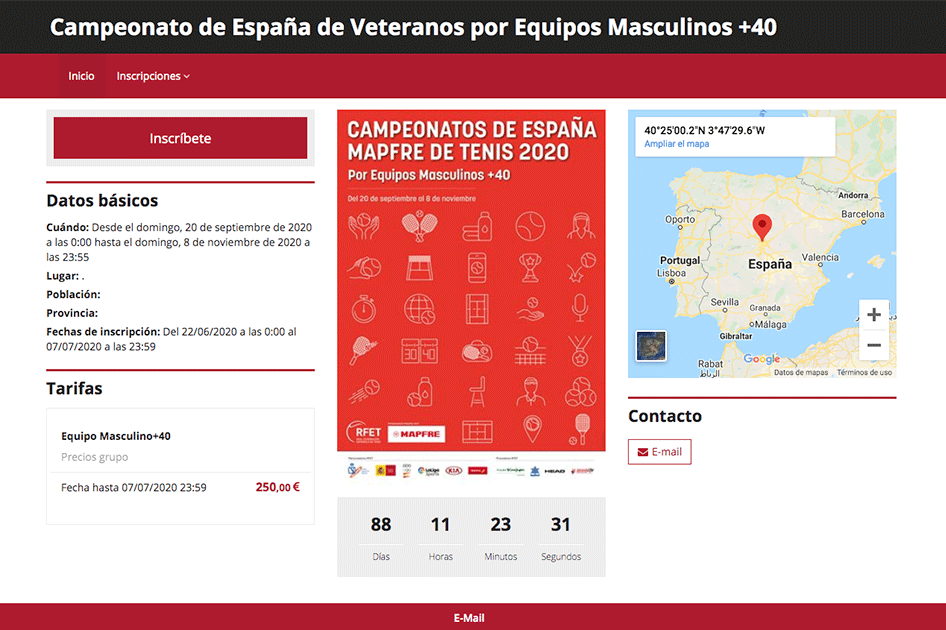 Abierta la inscripción para los Campeonatos de España por Equipos Veteranos Masculinos +40 +60 y +80