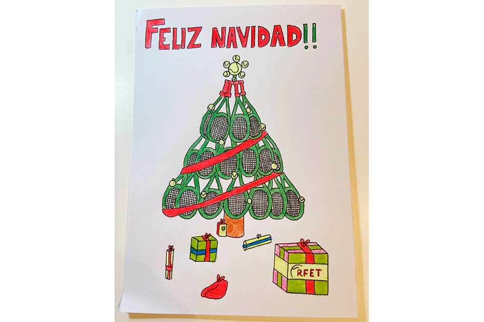 El dibujo de ngela Radigales Charlez es el ganador del concurso infantil de Navidad de la RFET