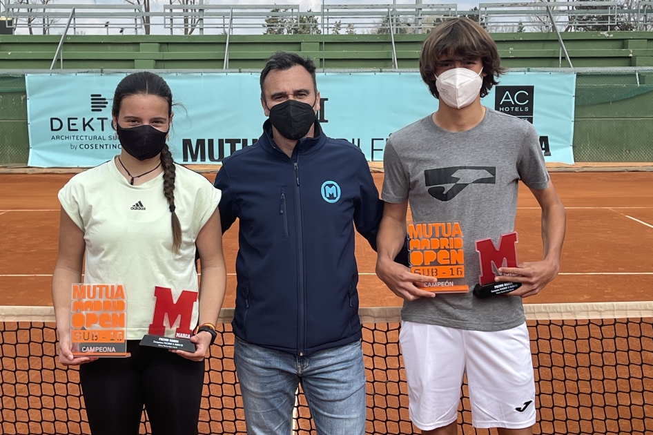 Victorias de Iker Sevilla y Cristina Ramos en el Mutua Madrid Open Sub16 del Club de Campo Victorias de Iker Sevilla y Cristina Ramos en el Mutua Madrid Open Sub16 del Club de Campo
