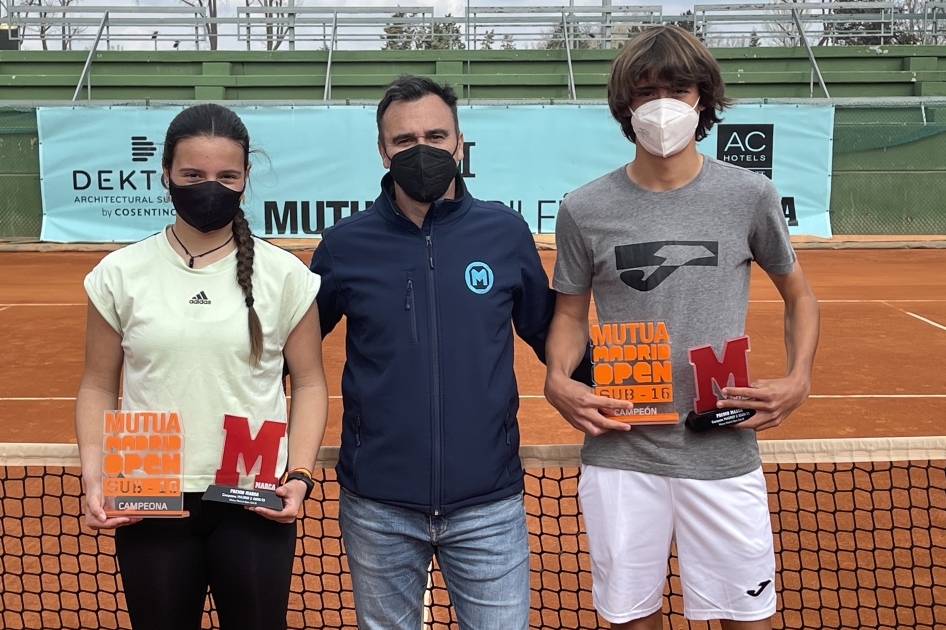 Victorias de Iker Sevilla y Cristina Ramos en el Mutua Madrid Open Sub16 del Club de Campo