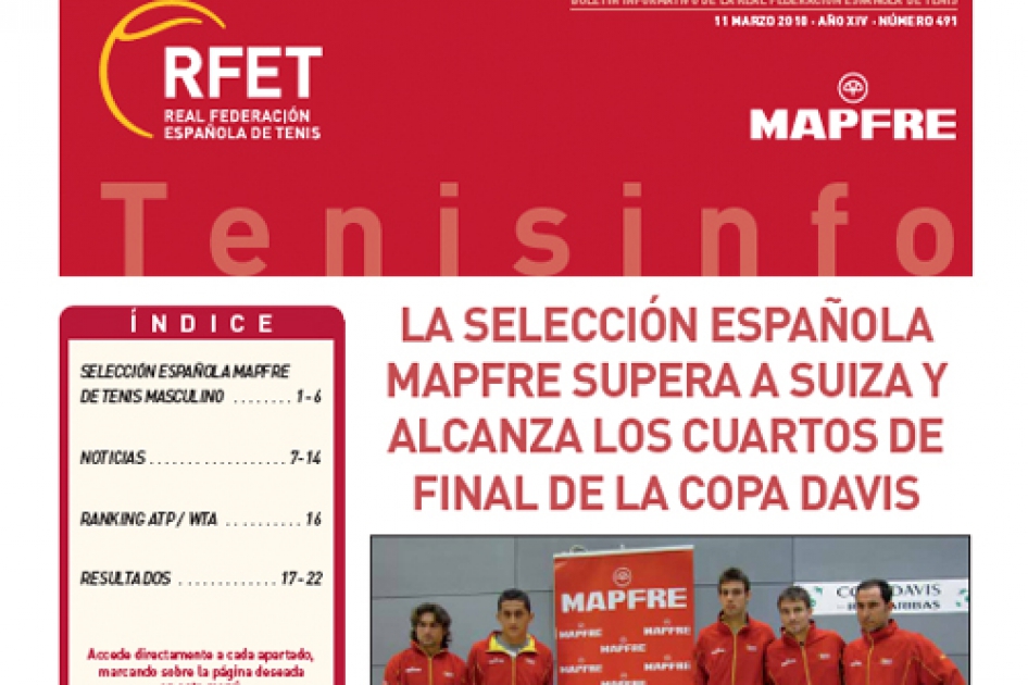 Disponible el nº 491 del boletín Tenis Info Disponible el nº 491 del boletín Tenis Info
