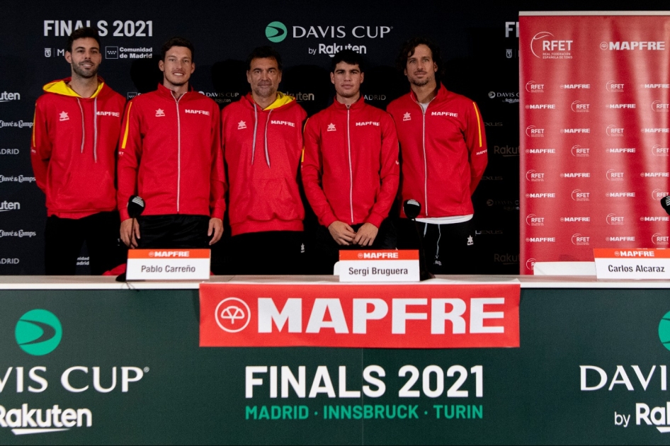 Rueda de prensa de la Selección Española MAPFRE de Tenis previa a su estreno en la Copa Davis Rueda de prensa de la Selección Española MAPFRE de Tenis previa a su estreno en la Copa Davis