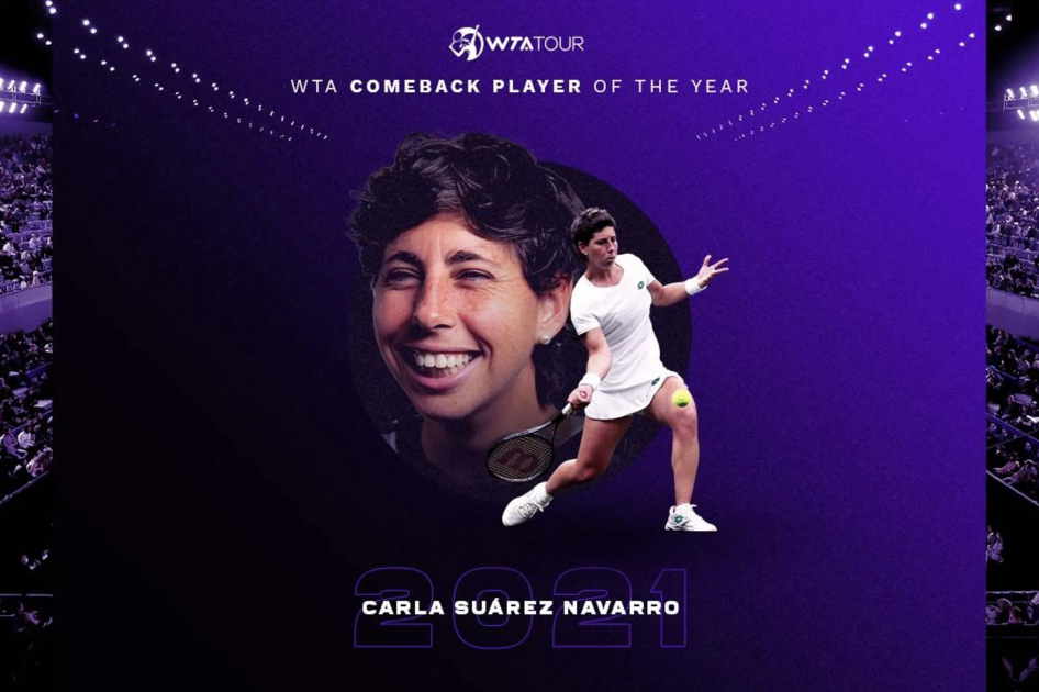 Carla Suárez, Mejor Regreso WTA del Año en 2021 Carla Suárez, Mejor Regreso WTA del Año en 2021