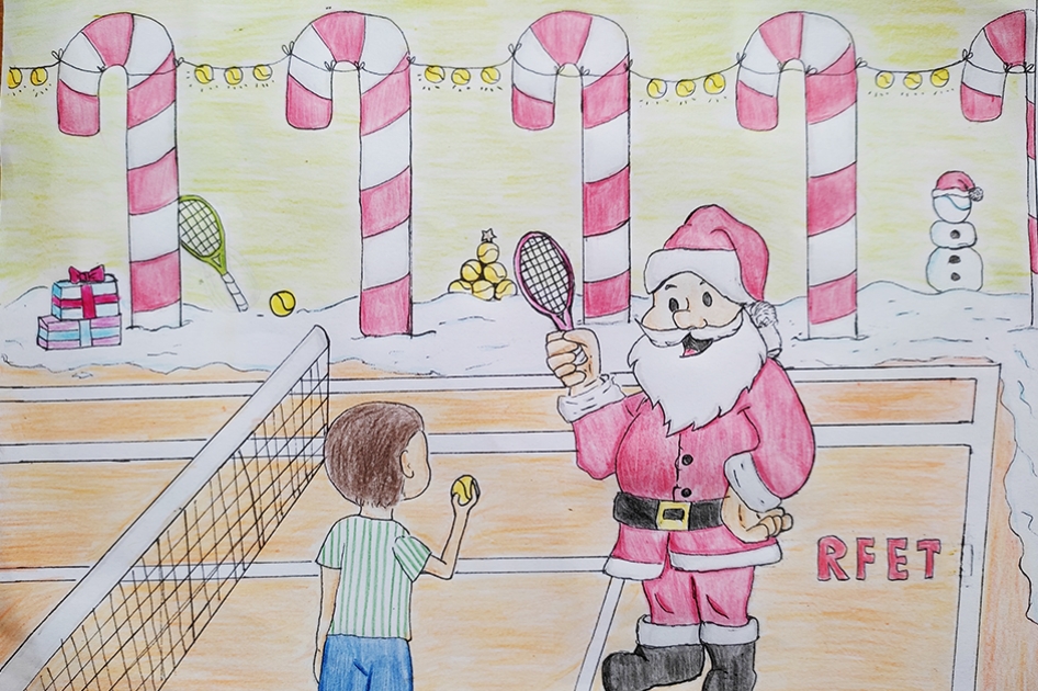El dibujo de Inés González Ortega gana el concurso infantil de Navidad de la RFET