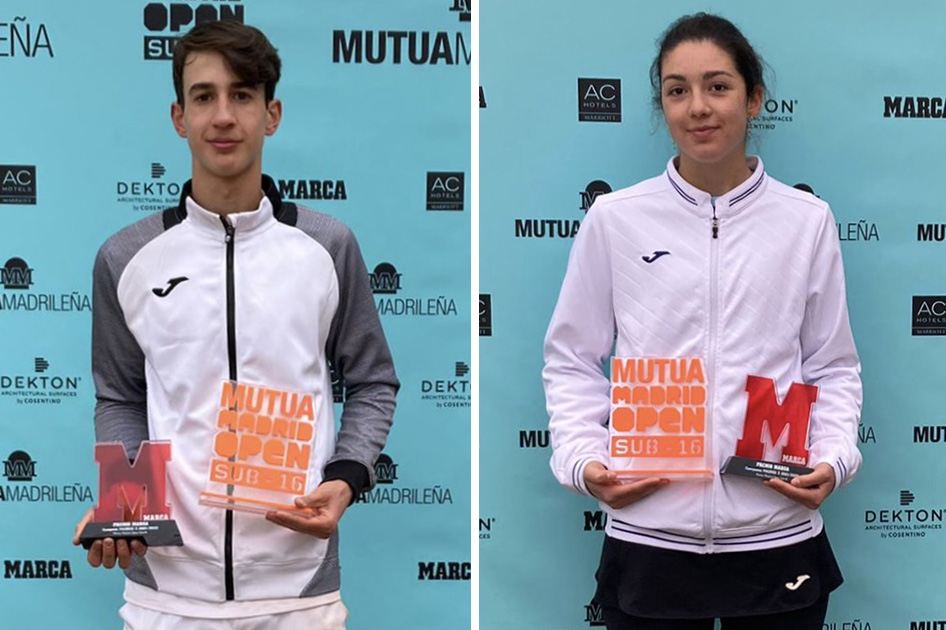 Victorias de Mª Paz Alberto y Sergio Planella en el segundo Mutua Madrid Open Sub'16 en Madrid Victorias de Mª Paz Alberto y Sergio Planella en el segundo Mutua Madrid Open Sub'16 en Madrid