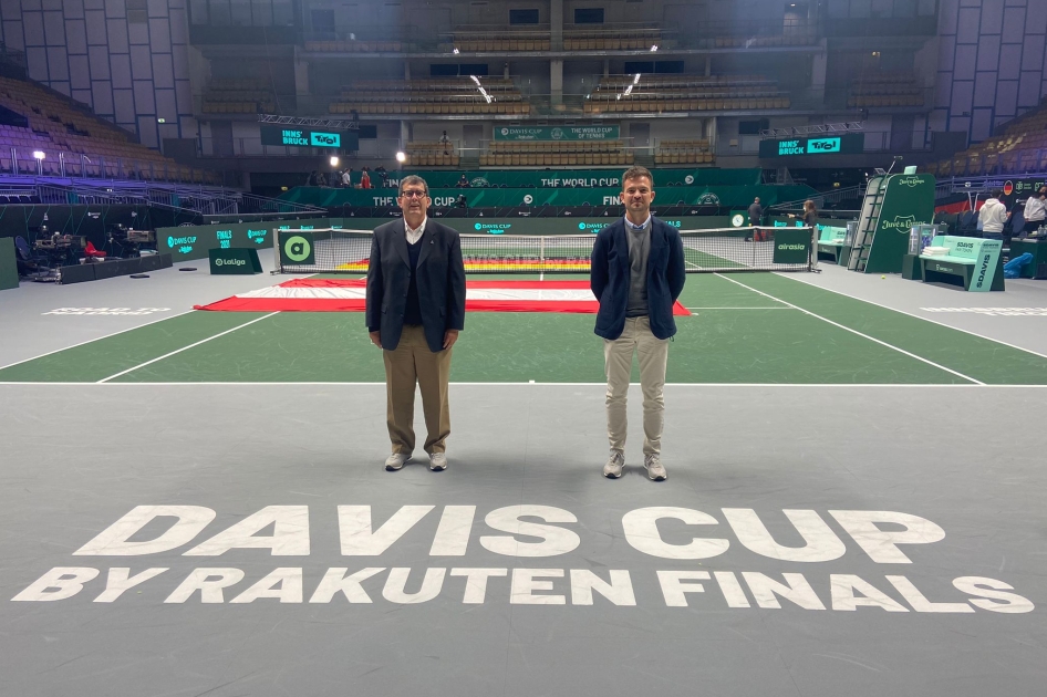 Javier Moreno y Jaume Campistol, en las Finales de la Copa Davis de Innsbruck