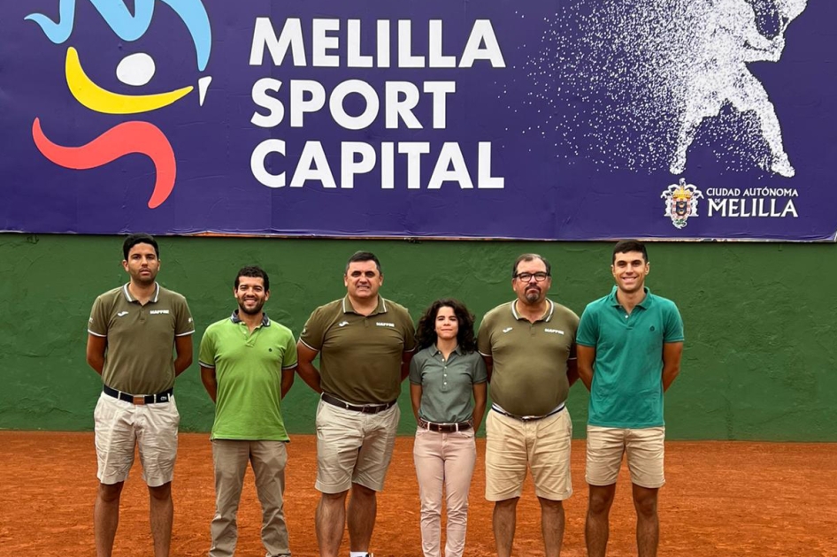 Equipo arbitral en la doble cita del ITF World Tennis Tour en Melilla