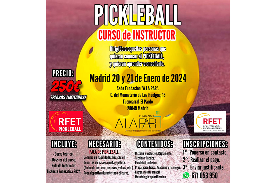 Primer curso de instructor de Pickleball impartido por la RFET