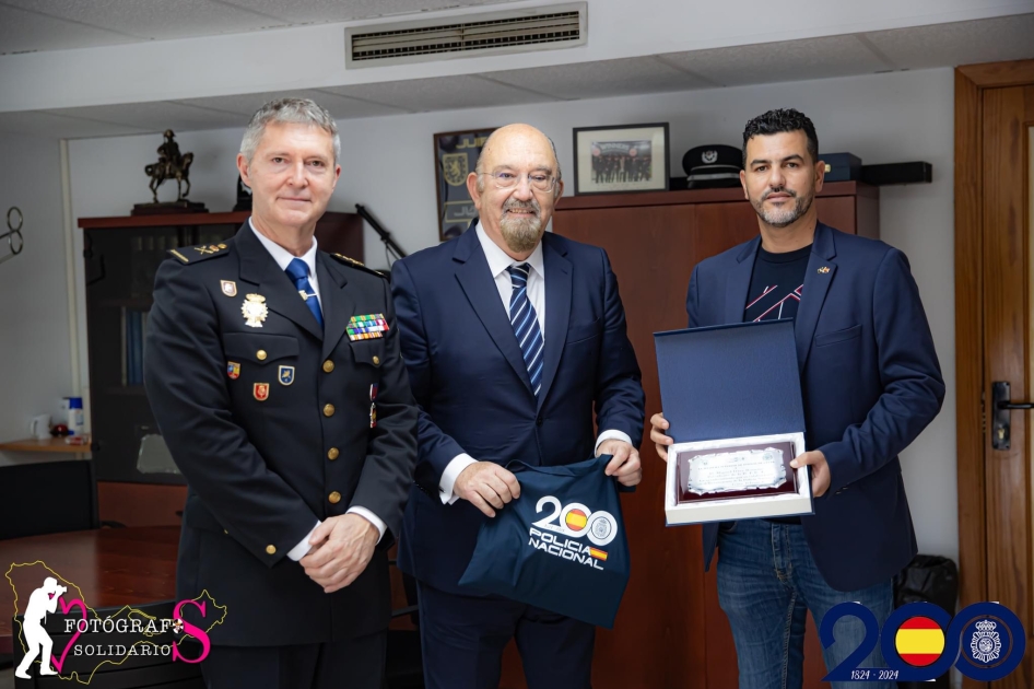 Visita del presidente de la RFET a Ceuta con motivo del torneo solidario de la Policía Nacional