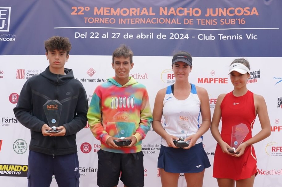 Roberto Prez Socas y Selena Romero firman el doble triunfo espaol en el Tennis Europe Sub'16 de Vic