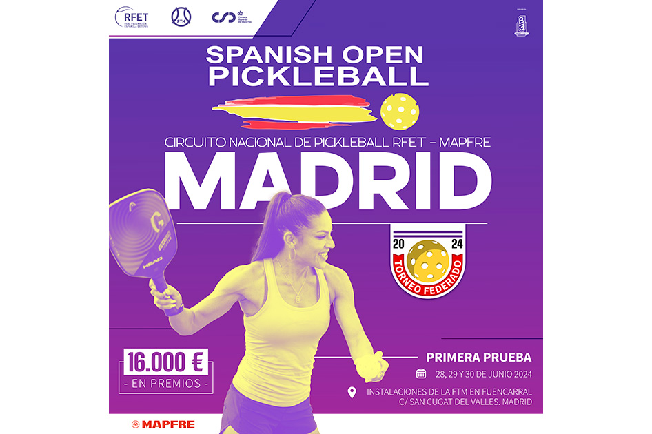 Todo listo para el primer Circuito Nacional de Pickleball RFET-MAPFRE