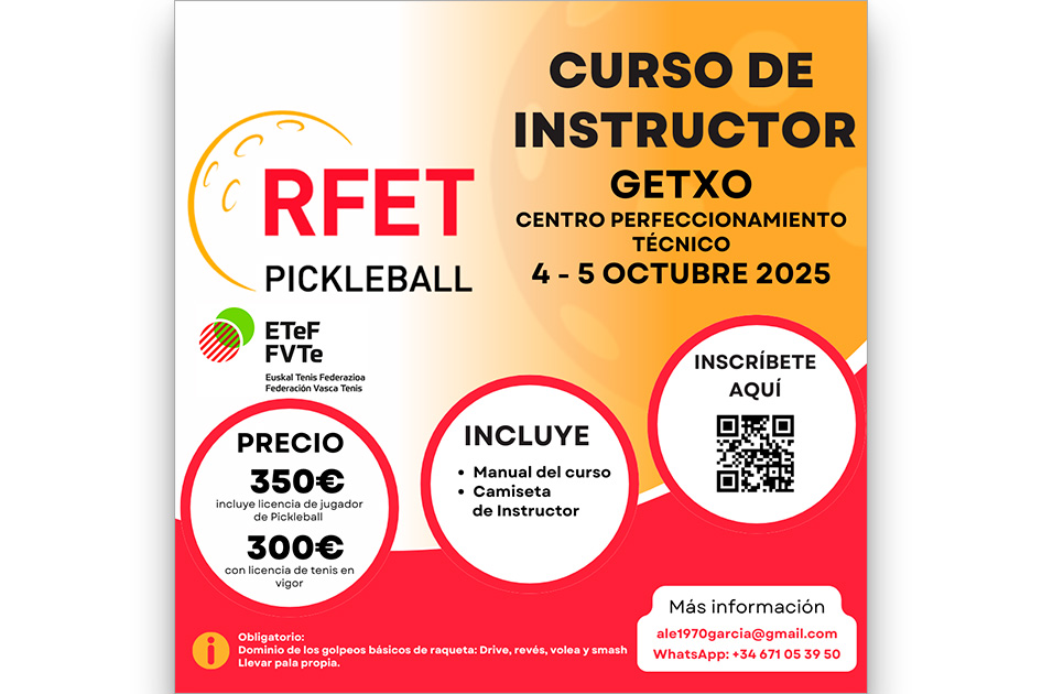 Nuevo curso de instructor de Pickleball-RFET en Getxo Nuevo curso de instructor de Pickleball-RFET en Getxo