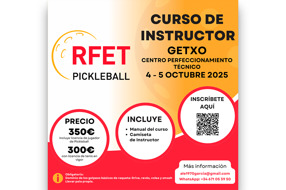 Nuevo curso de instructor de Pickleball-RFET en Getxo