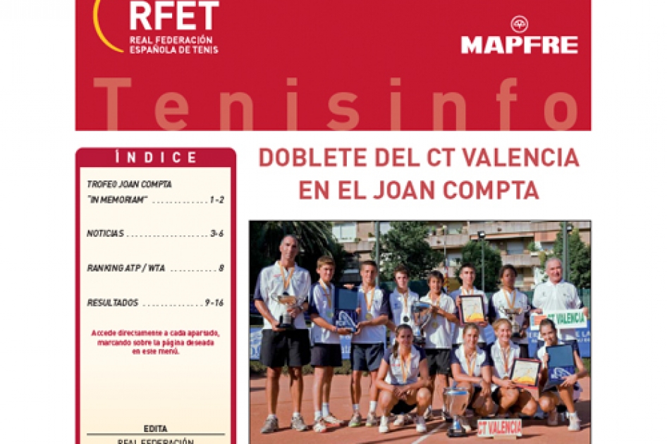 Ya est disponible la nueva edicin del boletn Tenis Info