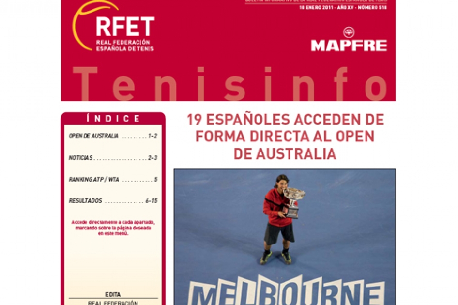 Primera edición del año del boletín Tenis Info