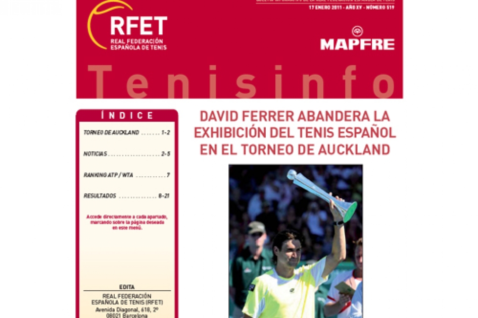 Nueva edición disponible del boletín Tenis Info